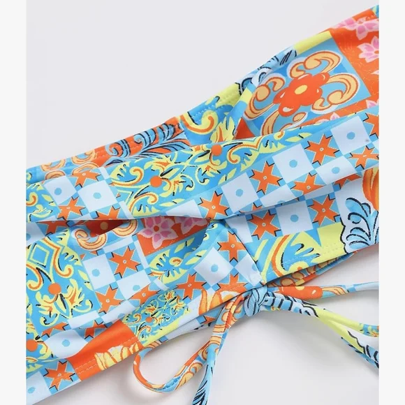 Zaful Multicolor Strapless Bikini - Picture 3 of 10